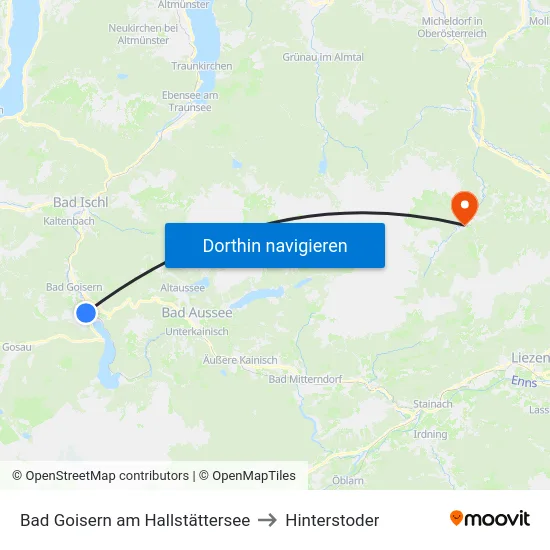 Bad Goisern am Hallstättersee to Hinterstoder map