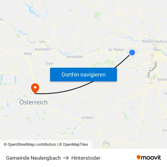 Gemeinde Neulengbach to Hinterstoder map