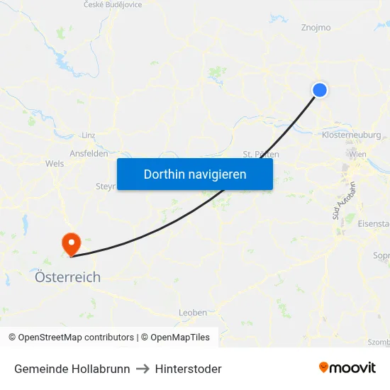 Gemeinde Hollabrunn to Hinterstoder map