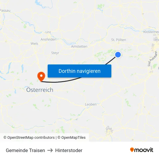 Gemeinde Traisen to Hinterstoder map