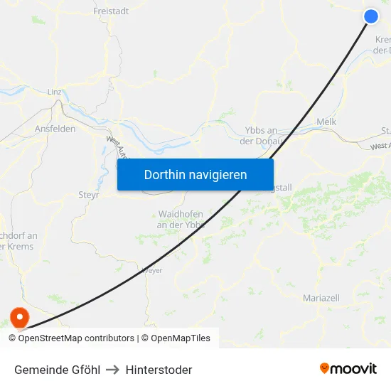 Gemeinde Gföhl to Hinterstoder map