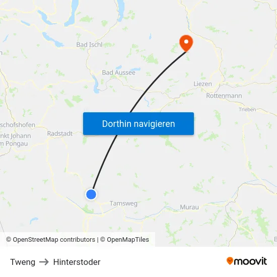 Tweng to Hinterstoder map
