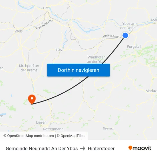 Gemeinde Neumarkt An Der Ybbs to Hinterstoder map