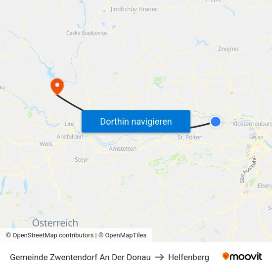 Gemeinde Zwentendorf An Der Donau to Helfenberg map