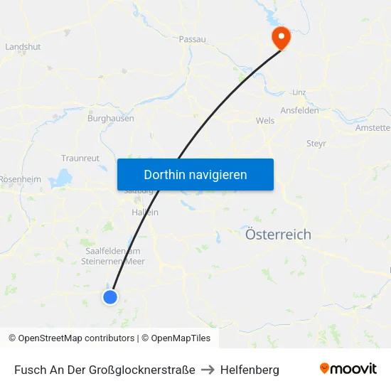 Fusch An Der Großglocknerstraße to Helfenberg map
