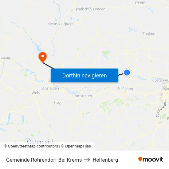 Gemeinde Rohrendorf Bei Krems to Helfenberg map