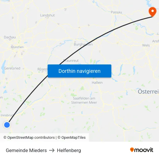 Gemeinde Mieders to Helfenberg map
