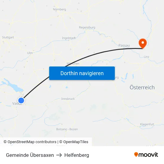 Gemeinde Übersaxen to Helfenberg map