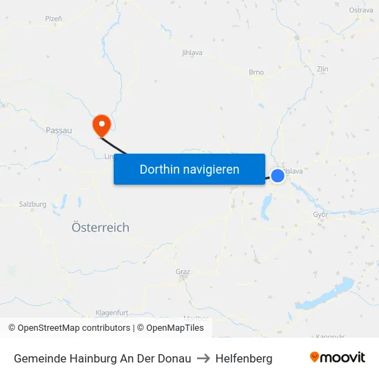 Gemeinde Hainburg An Der Donau to Helfenberg map