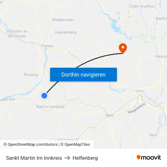 Sankt Martin Im Innkreis to Helfenberg map