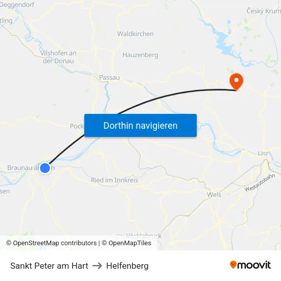 Sankt Peter am Hart to Helfenberg map