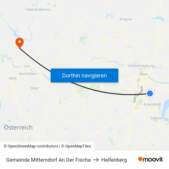 Gemeinde Mitterndorf An Der Fischa to Helfenberg map