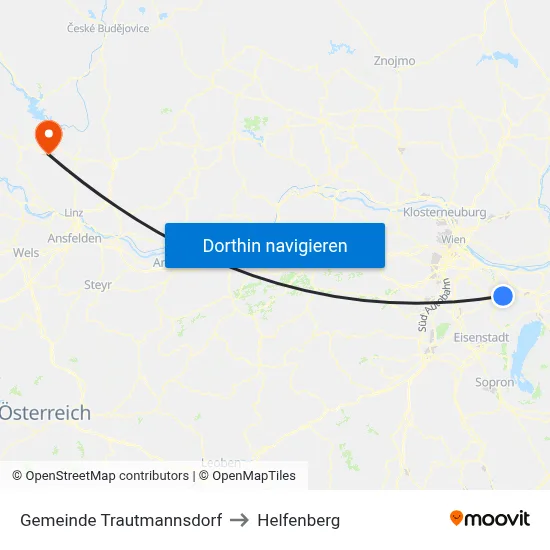 Gemeinde Trautmannsdorf to Helfenberg map
