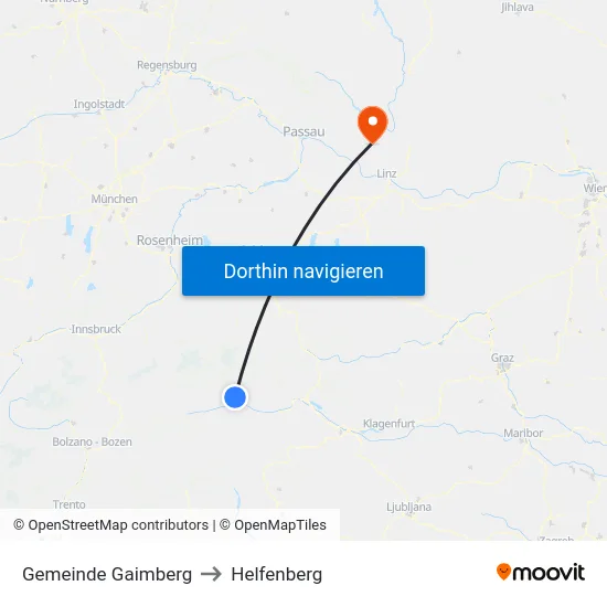 Gemeinde Gaimberg to Helfenberg map