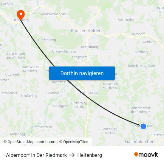 Alberndorf In Der Riedmark to Helfenberg map