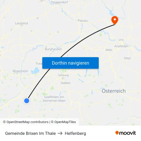 Gemeinde Brixen Im Thale to Helfenberg map