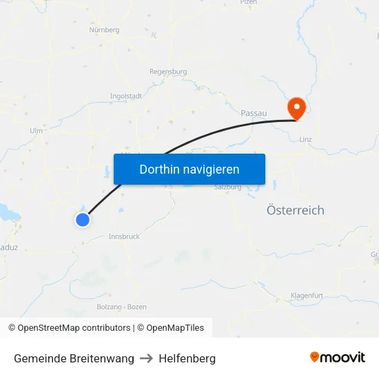 Gemeinde Breitenwang to Helfenberg map