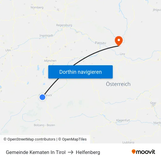 Gemeinde Kematen In Tirol to Helfenberg map