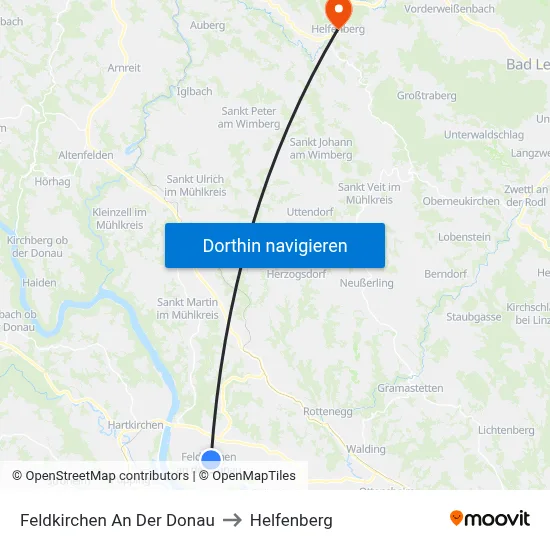 Feldkirchen An Der Donau to Helfenberg map