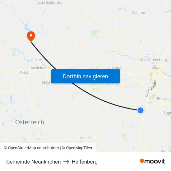 Gemeinde Neunkirchen to Helfenberg map
