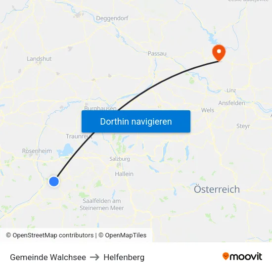 Gemeinde Walchsee to Helfenberg map