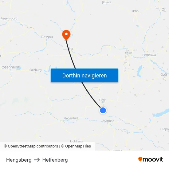 Hengsberg to Helfenberg map