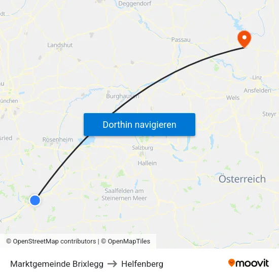 Marktgemeinde Brixlegg to Helfenberg map