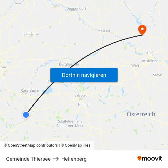 Gemeinde Thiersee to Helfenberg map