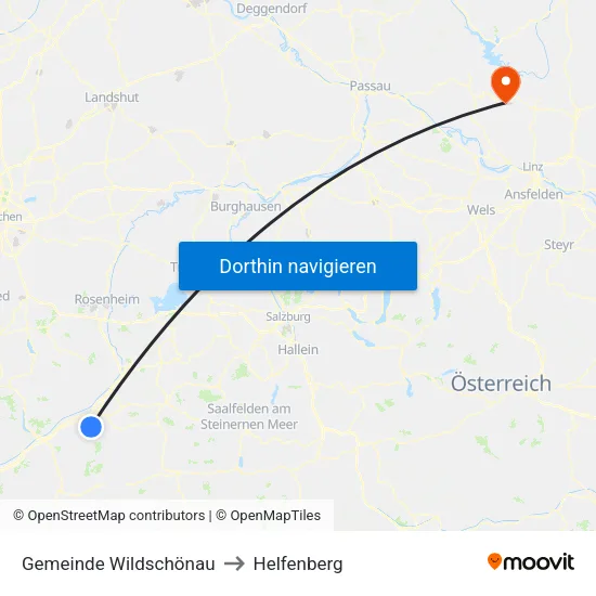 Gemeinde Wildschönau to Helfenberg map