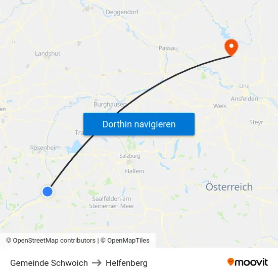 Gemeinde Schwoich to Helfenberg map