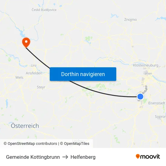 Gemeinde Kottingbrunn to Helfenberg map