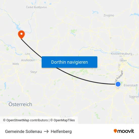 Gemeinde Sollenau to Helfenberg map