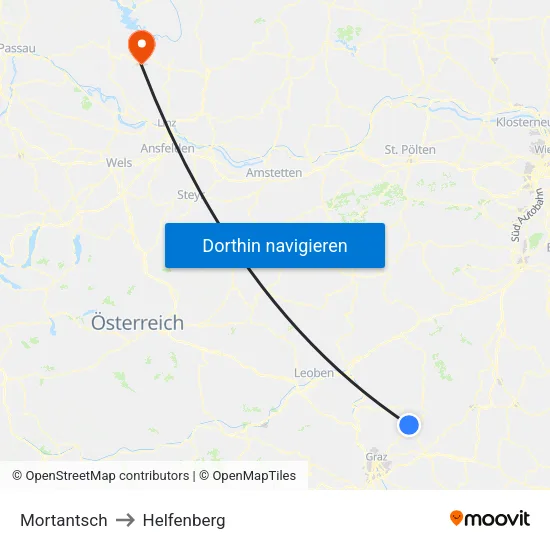 Mortantsch to Helfenberg map