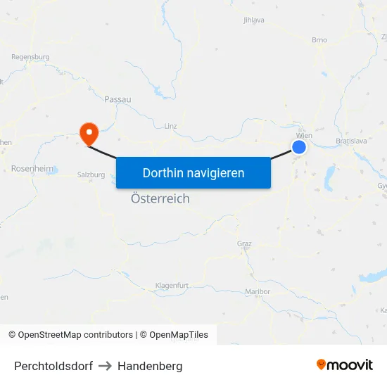 Perchtoldsdorf to Handenberg map