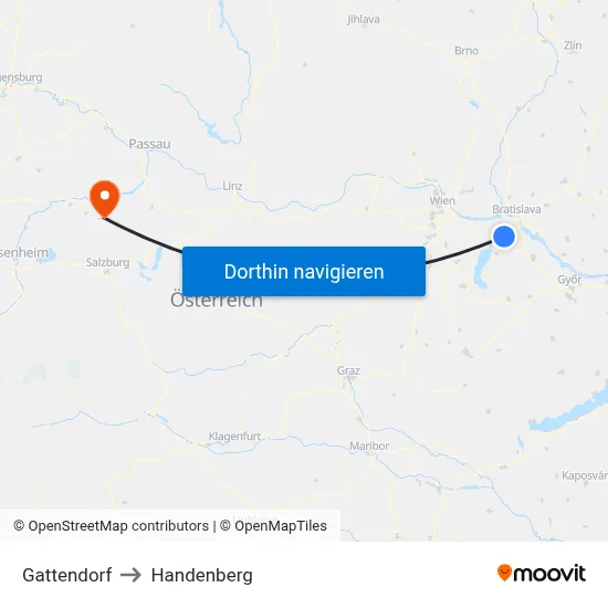 Gattendorf to Handenberg map