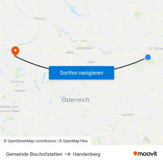 Gemeinde Bischofstetten to Handenberg map