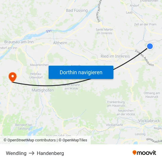 Wendling to Handenberg map