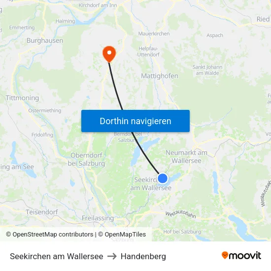 Seekirchen am Wallersee to Handenberg map