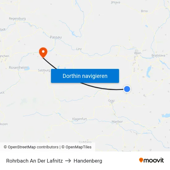 Rohrbach An Der Lafnitz to Handenberg map
