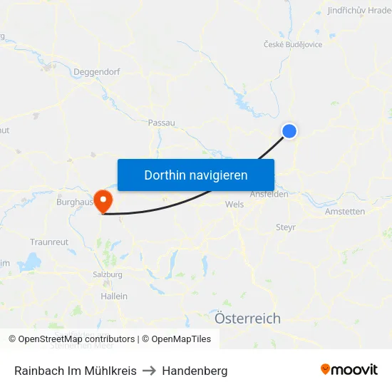 Rainbach Im Mühlkreis to Handenberg map
