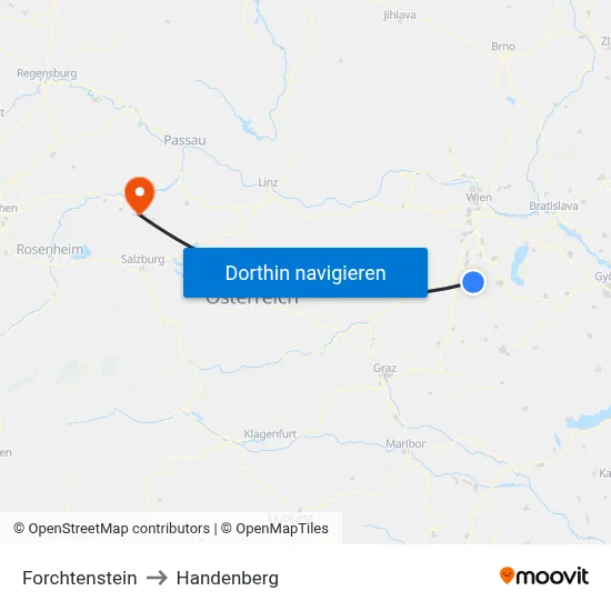 Forchtenstein to Handenberg map