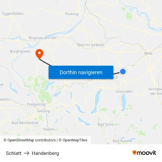 Schlatt to Handenberg map