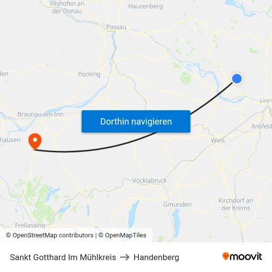 Sankt Gotthard Im Mühlkreis to Handenberg map