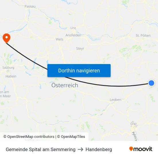 Gemeinde Spital am Semmering to Handenberg map