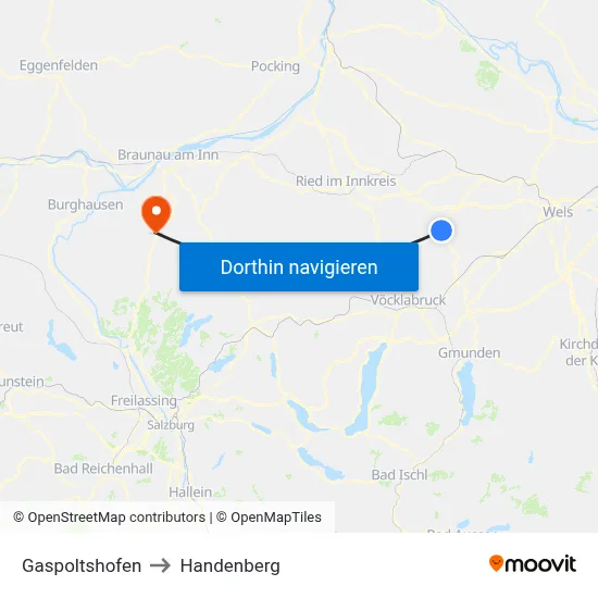 Gaspoltshofen to Handenberg map
