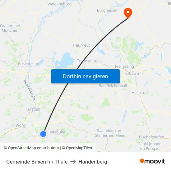 Gemeinde Brixen Im Thale to Handenberg map