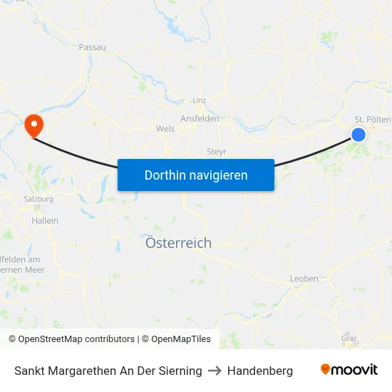 Sankt Margarethen An Der Sierning to Handenberg map