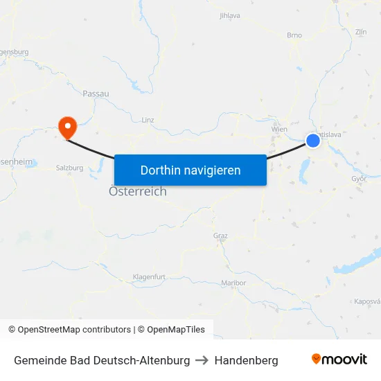 Gemeinde Bad Deutsch-Altenburg to Handenberg map