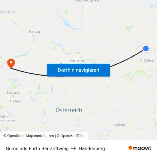Gemeinde Furth Bei Göttweig to Handenberg map