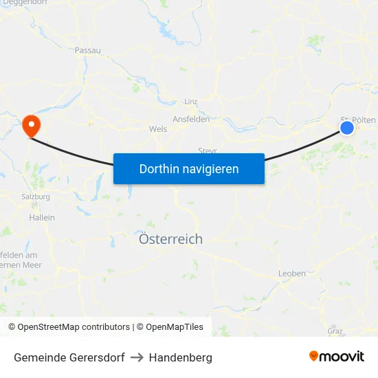Gemeinde Gerersdorf to Handenberg map